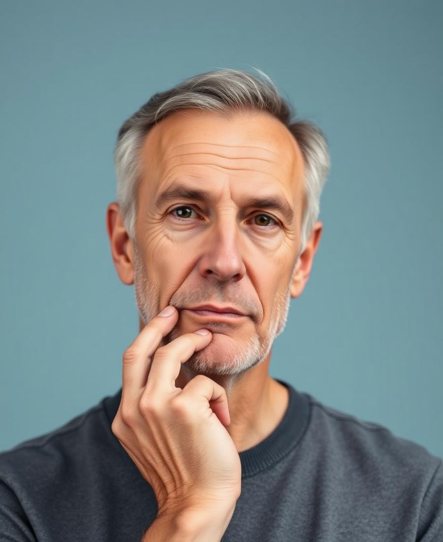 Portrait of a man in his sixties with a calm, reflective expression